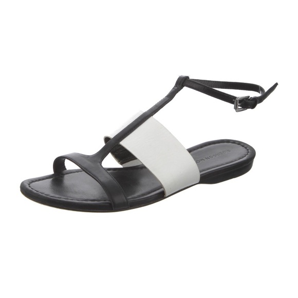 Sigerson Morrison, Strappy White Black Two Toned T-Strap, Women’s Sandal… - Picture 1 of 13